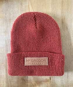 McGregor Leather Patch Waffle Beanie - Rust 1